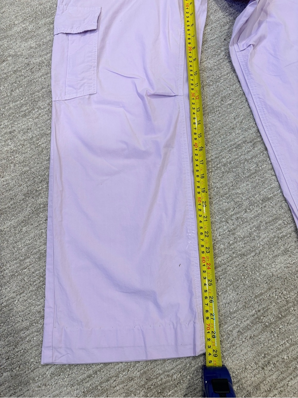 Aerie Lilac Cotton Wide Leg Cargo Pants | Drawstring Waist | Size Small - Picture 6 of 8
